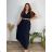 Sommerhemdkleid mit Gürtel, kurze Ärmel, Damen (42/44/46 EINHEITSGRÖSSE) ITALIAN FASHION IM425036 L / XL schwarz