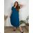 Summer dress oval short sleeve women's oversized (50/52/54 ONE SIZE) ITALIAN FASHION IM425025 52/54 modrá petrolejová