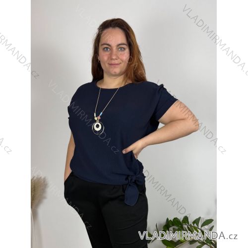 Tunika mit Anhänger Kurzarm Damen Übergröße (54/56/58 Einheitsgröße) ITALIAN FASHION IM425031