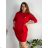 Elegant trousers with belt for women (S/M/L ONE SIZE) ITALIAN FASHION IM425057  red