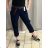 Kalhoty s páskem dámské (S/M/L ONE SIZE) ITALSKÁ MÓDA IM425LENA/DUR černá M/L