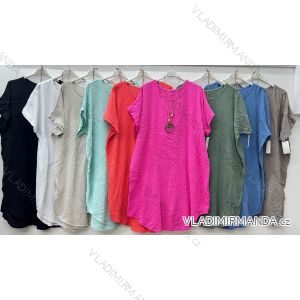 Short summer long sleeve women's dress, oversized (54/56/58 ONE SIZE) ITALIAN FASHION IM425070