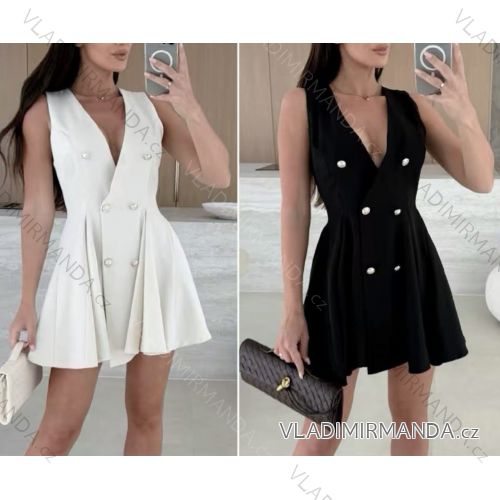 Šaty krátke kabátkové bez rukávu dámske (XS/S/M ONE SIZE) TALIANSKA MÓDA IMWGS25278