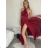 Women's Long Variable Tie Social Satin Dress (S/M/L ONE SIZE) ITALIAN FASHION IMPLP2437080095
