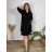 Women's elegant party long sleeve dress (S/M ONE SIZE) ITALIAN FASHION IM322282 M / L black