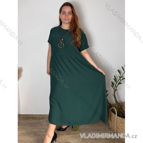 Shirt extended 3/4 long sleeve women's (L/XL/2XL ONE SIZE) ITALIAN FASHION IM423025 -   zelená smaragdová -   54/56/58