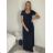 Šaty dlouhé letní krátký rukáv dámské (S/M/L ONE SIZE) ITALSKÁ MÓDA IM425MARIA-M