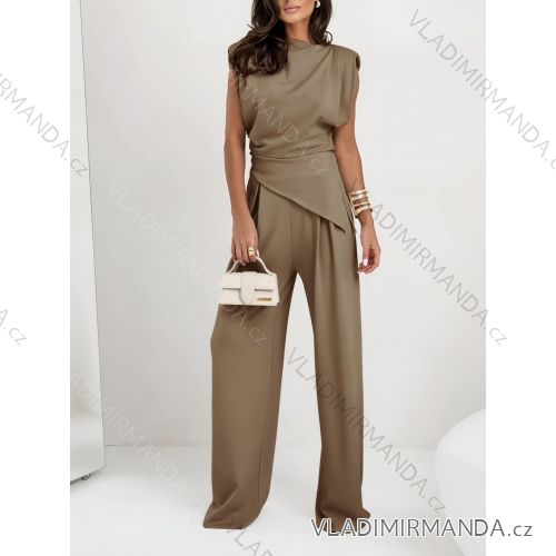 Súprava elegantné tričko bez rukávov a nohavice dlhé dámske (XS/S/M ONE SIZE) TALIANSKA MÓDA IMD25034