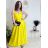 Long summer satin dress with straps women with belt (UNI S / M) ITALIAN FASHION IMM22INFINITE -   green pea -   S / M