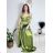 Šaty carmen dlhé na ramienka elegantné saténové dámske (S/M ONE SIZE) TALIANSKA MÓDA IMPBB22B22735/DR - zelená lipová - S/M