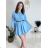 Šaty krátke mikinové dlhý rukáv dámske oversize (M/L/XL ONE SIZE) TALIANSKA MÓDA IMD25PEGY/DUR tmavě béžová M/L