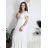 Šaty dlouhé letní žebrované krátký rukáv dámské (XS/S/M/L ONE SIZE) ITALSKÁ MÓDA IMSM25128