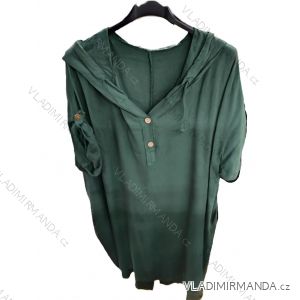Košile s kapucí 3/4 dlouhý rukáv dámská (S/M/L ONE SIZE) ITALSKÁ MÓDA IMSM25195