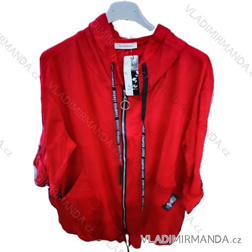 Mikina slabá na zip s kapucí dlouhý rukáv dámská (S/M/L ONE SIZE) ITALSKÁ MÓDA IMSM25198