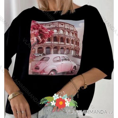 Kurzärmliges Oversize-T-Shirt für Damen (S/M/L EINHEITSGRÖSSE) ITALIAN FASHION IMWF25002