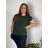 Tunic with pendant short sleeve women's plus size (3XL/4XL ONE SIZE) ITALIAN FASHION IMC23020 emerald green