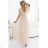 562-6 NASTIA Long dress with a neckline and short sleeves - beige