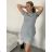 Šaty klasik krátký rukáv s kapsami dámské (M/L ONE SIZE) ITALSKÁ MÓDA IMD22CLASIK