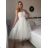 Šaty krátké společenské na ramínka dámské (S/M ONE SIZE) ITALSKÁ MÓDA IMM23M60052/DUR -   bílá -   S/M