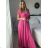 Šaty dlouhé letní krátký rukáv dámské (S/M/L ONE SIZE) ITALSKÁ MÓDA IM425MARIA-M
