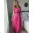 Šaty dlouhé letní krátký rukáv dámské (S/M/L ONE SIZE) ITALSKÁ MÓDA IM425MARIA-M