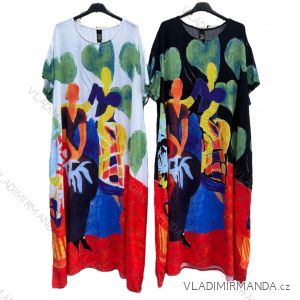 Long casual short sleeve women's dress, oversized (48/50/52 ONE SIZE) ITALIAN FASHION IMD25085