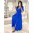 Langes elegantes Sommerkleid mit kurzen Ärmeln für Damen (XS/S/M Einheitsgröße) ITALIAN FASHION IMD25104