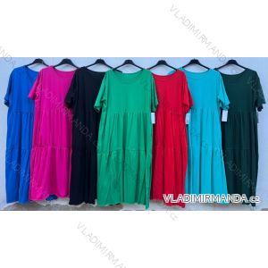 Long casual dress short sleeve women's oversized (48/50/52 ONE SIZE) ITALIAN FASHION IMD25105