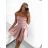 Women's elegant party long sleeve dress (S/M ONE SIZE) ITALIAN FASHION IM322282 XS/S beige