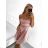 Women's elegant party long sleeve dress (S/M ONE SIZE) ITALIAN FASHION IM322282 XS/S beige