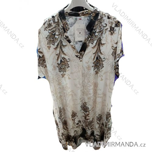 Tunika krátký rukáv dámská nadrozměr (42/44/46 ONE SIZE) ITALSKÁ MÓDA IMSM25009