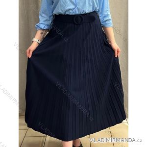 Sukně dlouhá skládaná s páskem dámská (S/M ONE SIZE) ITALSKÁ MÓDA IMPLI245358