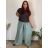 Kalhoty dlouhé letní dámské nadrozměr DANIELLA (52/54/56 ONE SIZE) ITALSKÁ MÓDA IM425DANIELLA