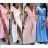 Langes Chiffon-Kurzarmkleid für Damen (S/M ONE SIZE) ITALIAN FASHION IMWGS231048