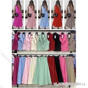 Souprava elegantní vesta bez rukávu a sukně dámská (XS/S/M ONE SIZE) ITALSKÁ MÓDA IMWB25688