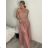 Šaty tilové elegantní bez rukávů dámské (S/M ONE SIZE) ITALSKÁ MÓDA IMM22Q52235A/UL fialová