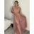 Šaty tilové elegantní bez rukávů dámské (S/M ONE SIZE) ITALSKÁ MÓDA IMM22Q52235A/UL fialová
