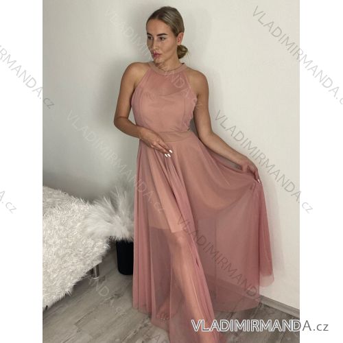 Women's Elegant Sleeveless Tulle Dress (S/M ONE SIZE) ITALIAN FASHION IMM22Q52235A