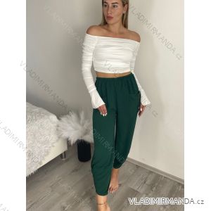 Women's Long Summer Pants with Belt (S/M ONE SIZE) ITALIAN FASHION IMD24080
