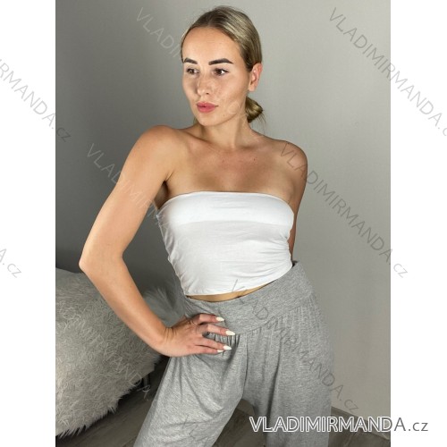 Croptop bez rukávu dámský (S/M ONE SIZE) ITALSKÁ MÓDA IMPMD242765/DUR -   biela -   S / M