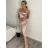 Elegantes Damen-Abendkleid mit Trägern (S/M ONE SIZE) ITALIAN FASHION IM322MONICA -   hellrosa,   S/M