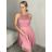 Šaty spoločenské krátke bez rukávu dámske (S/M ONE SIZE) TALIANSKA MÓDA IM3236287/DU královská modrá s/m