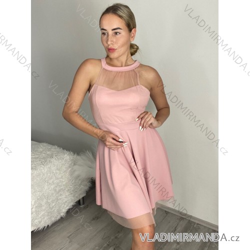 Elegantes Damen-Partykleid mit langen Ärmeln (S/M ONE SIZE) ITALIAN FASHION IM322282 S/M altrosa