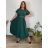 Šaty dlouhé elegantní plisované krátký rukáv dámské nadrozměr (54/56/58 ONE SIZE) ITALSKÁ MÓDA IM425AMOR/DR 54/56/58 červená