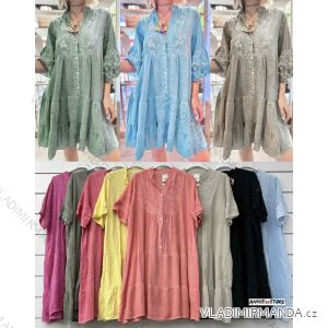 Women's short sleeve summer casual dress (S/M/L ONE SIZE) ITALIAN FASHION IMWGB25022