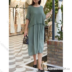 Women's short sleeve summer casual dress (S/M/L ONE SIZE) ITALIAN FASHION IMWGB25022