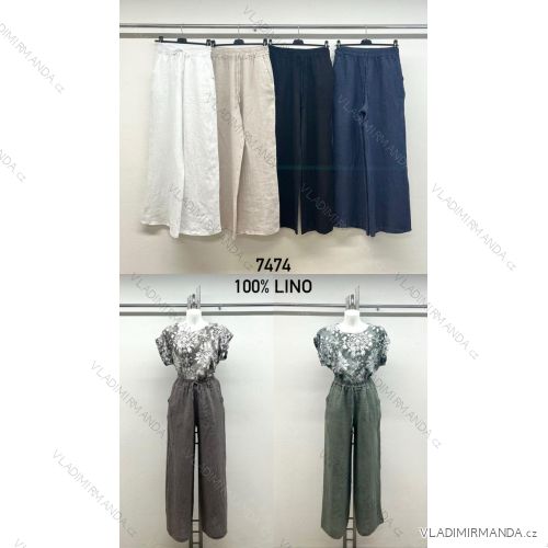 Kalhoty dlouhé letní dámské nadrozměr (42/44/46 ONE SIZE) IMPSM257474