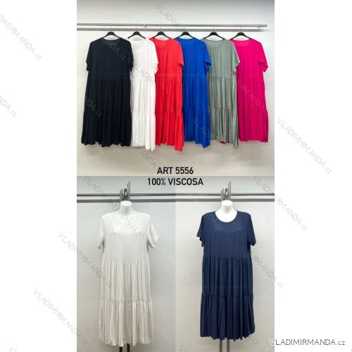 Šaty volnočasové letní krátký rukáv dámské nadrozměr (42/44/46 ONE SIZE) IMPSM255556