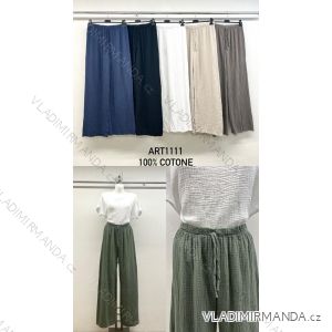 Kalhoty dlouhé letní mušelín dámské nadrozměr (42/44/46 ONE SIZE) IMPSM251111