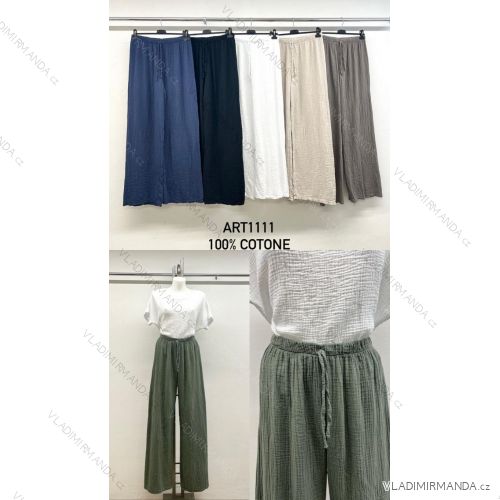 Kalhoty dlouhé letní mušelín dámské nadrozměr (42/44/46 ONE SIZE) IMPSM251111